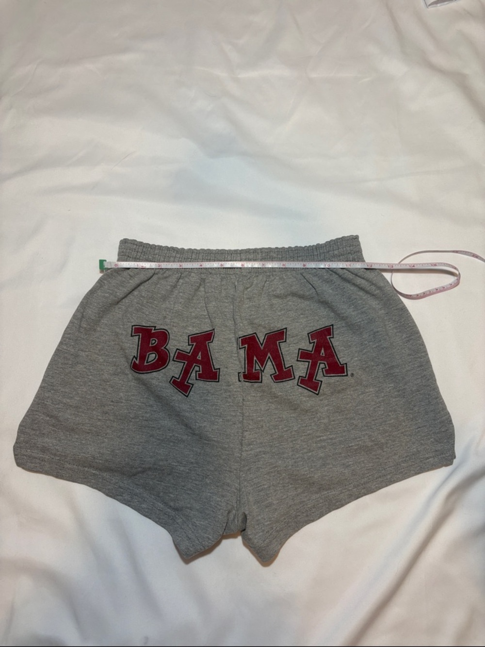 Y2K Soffe Shorts “BAMA” Booty Text Roll Over Waistband Alabama Roll Tide Crimson - Picture 3 of 6